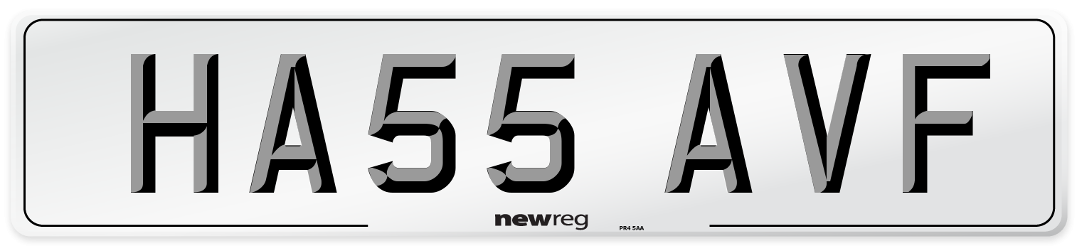 HA55 AVF Number Plate from New Reg